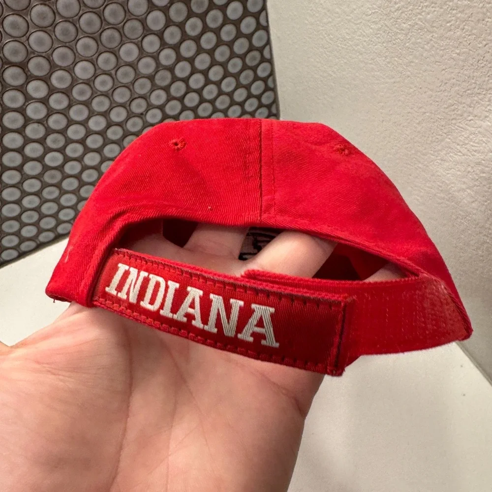 Vintage IU Indiana University Hat Cap Red Logo StrapBack Adjustable HMI Headwear